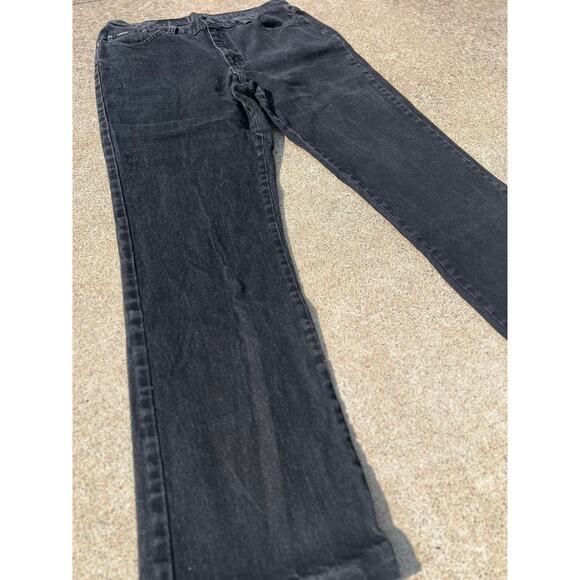 Vintage Riders by Lee Pants Women Size 14L Black Denim Straight Leg Jeans Grunge - Picture 2 of 7